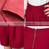 Fashion Red Warm Woolen High Waist A Line Office Winter Ladies Culotte Shorts thumbnail-4