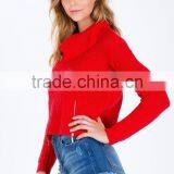 Winter Lady Zip Front Cowl Neck Sweater Knitting Pattern thumbnail-3