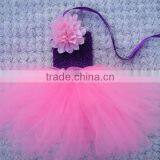 Crochet Top Tutu Lined Kids Mini Short Skirt