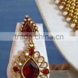 Polki Gold Plated Designer Necklace Earring Set thumbnail-2