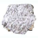 CX-D-11F Blue Patchwork Winter Genuine Rabbit Fur Fashion Rugs Throw thumbnail-5