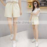 2016 Wholesale Adult Crepe Spandex Shorts With Pockets Tie Waist Detail Shorts Custom thumbnail-3