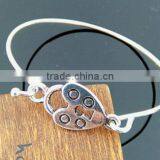 Simple Design Cuff Bangle Opening Adjustable Cuff Bangle Screw Ball Desgin Cuff Bangle thumbnail-3