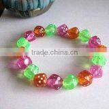 Rainbow Candy Bead Bracelet, Strechable Chunky Bead Bracelets, Colorful Candy Bead Bracelet thumbnail-1
