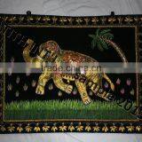 Antique Elephant Design Wall Hanging Tapestry, Patchwork Embroidered Wall Hanging thumbnail-4