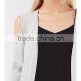 Cold Shoulder Draped Sexy Knitwear Custom Knitted Sweaters China Supplier thumbnail-5