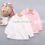 S33419W Shirts for Girls blouse Cotton White Lace Flower Shirts