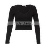 Blank Long Sleeve Tshirts Lady Crop Top Style t Shirt for Women thumbnail-4