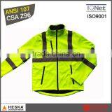 Hi Vis Softshell Soft Shell Jacket Men Security Products Yellow Jacket