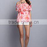 Fashion Sleeveless Design Full Floral Printed Latest Women Tops for Sale thumbnail-3