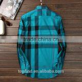Best Price Bulk Wholesale Long Sleeve Check Pattern Bright Color Embroidered Shirt thumbnail-2