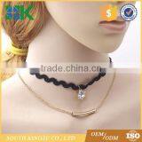 Cheap Artificial Jewel-Encrusted Double Clavicle Necklace for Girls Party Decor thumbnail-2