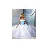 Ball Gown Sweetheart Strapless Yarn Floor-length Beading Ruffled Wedding Dress thumbnail-1