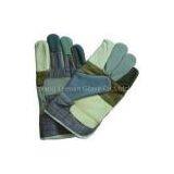 Rainbow Color Half Lining Workforce Leather Work Glove With Stripe Cotton Back 604FSR thumbnail-1