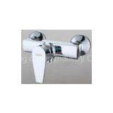 Single Handle Square Brass Bathroom Sink Faucets , Two Hole Contemporary Bath Tub Taps thumbnail-1