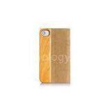 Portable Genuine Leather Flip Phone Case for IPhone 4 / 4S Wallet Phone Protective Case
