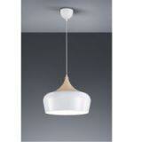 Hanging Pendant Lamps With Metal and Wood Shade and E26 thumbnail-1