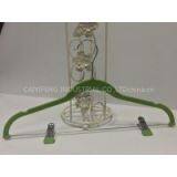 Flocked Skirt Hanger With Metal Clips thumbnail-1