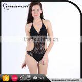 < OEM>spandex Brazilian Backless Printed Strappy Women One Piece Swimwears thumbnail-2