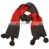 2015 Ladies' Fashion Winter Warm Knit Check Scarf With Pompom thumbnail-4