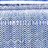Indian Latest Indigo Blue Abstract Design Kantha Quilt Handmade Bedspread Throw Cotton Queen Size Blanket Patchwork Print thumbnail-4