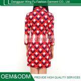High End Retro Printing Big Lapels Knitted Cotton Dress Temperament Slim Casual Dresses thumbnail-1