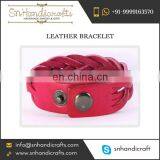 Purchase Large Volumes of Classy Pinkish Colour Leather Bracelet at Low Rate From Deemed Exporter thumbnail-1