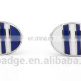 Factory Sell Mosaic Blue and White Oval British Style Luxury Shirt Cufflinks Fashion Mosaics Unique Design Stainless Steel Cuff
