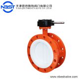 D341F-10C DN50 Double Flanged Gear Op Butterfly Valve With Replaceable Ptfe Seat 4''