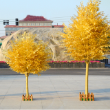 Fiberglass Trunk Golden Artificial Banyan Tree for Decoration