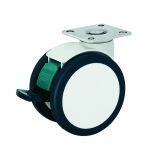 100mm Full -plastic Double Plate Medical Casters thumbnail-3