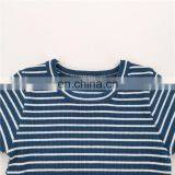 Striped Organic Cotton Rib Short Sleeve Baby Pajama Set thumbnail-2