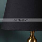 Nordic Creative Metal Base Design High-end Black Cotton Lampshade 10 Inch Bedroom Bedside Warm Table Lamp thumbnail-5