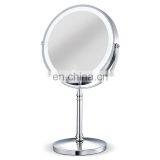 DDP Shipping LED Portable Makeup Mirror Round 8 Inch Makeup Desktop Cosmetic Mirror 10x Magnificationt Mirror thumbnail-2