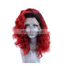 14-26 Inch Natural Wavy Blonde Long Wave Wigs Human Hair Lace Front Mix Synthetic Lace Front Wig Heat Resistant Fiber Human Hair thumbnail-1