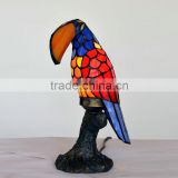 Tiffany Style Stained Glass Parrot Big Table Lamp Accent Night Light