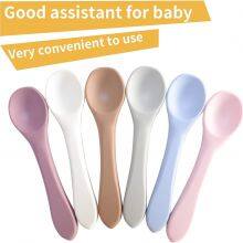 Wholesale Baby Spoons Feeding Spoons Silicone Feeding Training Spoon thumbnail-2