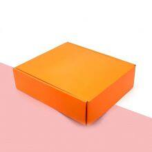 Custom Logo Orange Corrugated Mailer Box Eco Friendly Folding Shipping Box for Clothing Cosmetics Gift Packaging thumbnail-1