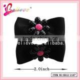 Small Cute Ribbon Bow Hair Elastic Band Made in China With Plastic Flower (XH12-2107) thumbnail-6