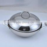304 Stainless Steel Wok With Non-sticking Coated