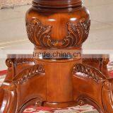 Round Shape Wooden Furniture Reclaimed Rubber Wood Dining Table With Turntable thumbnail-4
