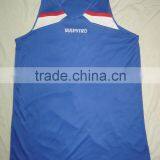 100% Polyester Custom made Ladies Basketball Shirt Royal/White/Red