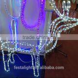 LED Rope Light Motif 3D -Deer Moving Motif Lights,reindeer Christmas Lights thumbnail-1