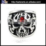 Elegant Tianium Stone Men's Skull Ring ,stainless Steel Skull Ring thumbnail-5