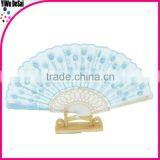 Blue Spanish Folding Dancing Fan Embroidery Fan Wedding Party Gift Fan