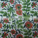 Block Printed Tablecloth in Green Leaf Print Hare Patte thumbnail-2