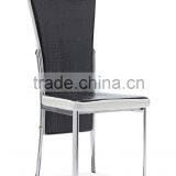 Z635 Modern 2pcs Stylish Black PU & Chrome Metal Dining Room Dining Chair thumbnail-1