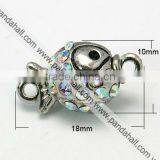 Alloy Rhinestone Magnetic Clasps, Grade A, With Enamel, Fish(ALRI-C027-N)
