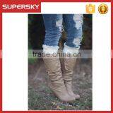 C03-7 Custom Open Knee High Knitted Lace Boot Socks With Crochet Lace Trim and Buttons Ruffled Boot Socks thumbnail-4