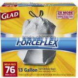 Glad Forceflex Tall Kitchen Drawstring Trash Bags, 13 Gallon, 76 Count thumbnail-1